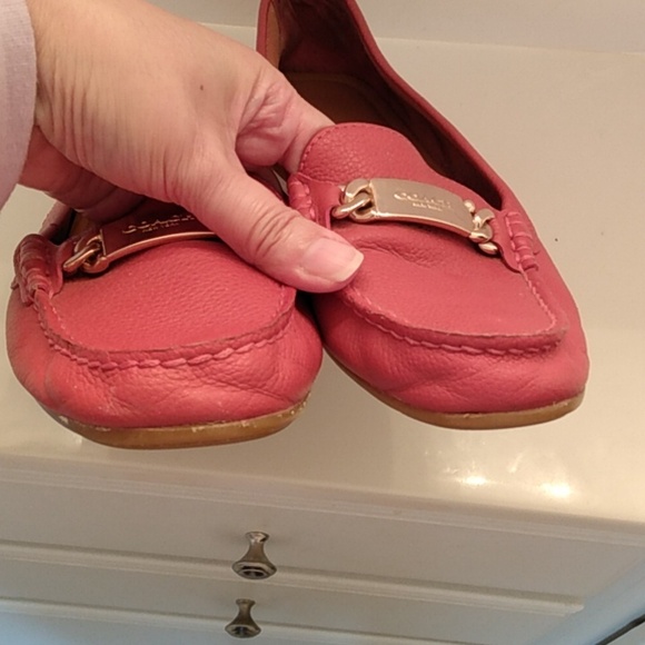 Coach Olive Loafers Pebble Grain Flats Slip On Shoes - Picture 10 of 13